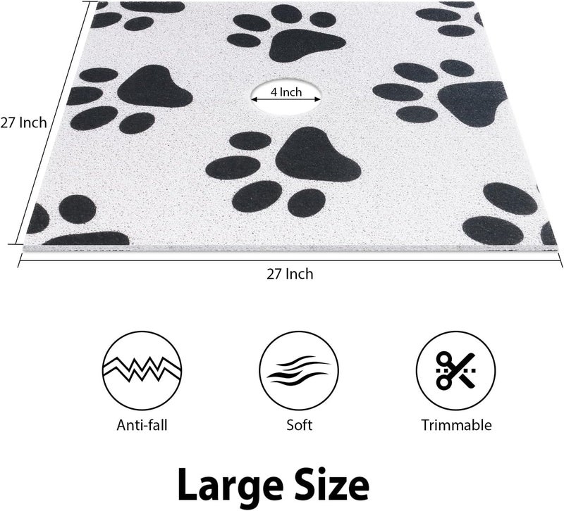 Yonala Square Shower Mat, 27 x 27 Inch Stylish Non Slip Shower Mats for Inside Shower with Central Drain Hole, Soft Trimmable PVC Loofah Anti Slip Shower Mat for Walk in Shower Stall, Quick Drying - Image 2